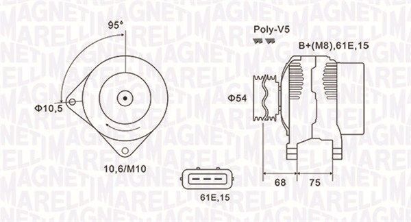 MAGNETI MARELLI Генератор 063731584010